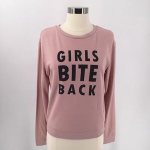 H&M Divided Girls Bite Back Crew Neck Long Sleeve Top French Terry Sweatshirt